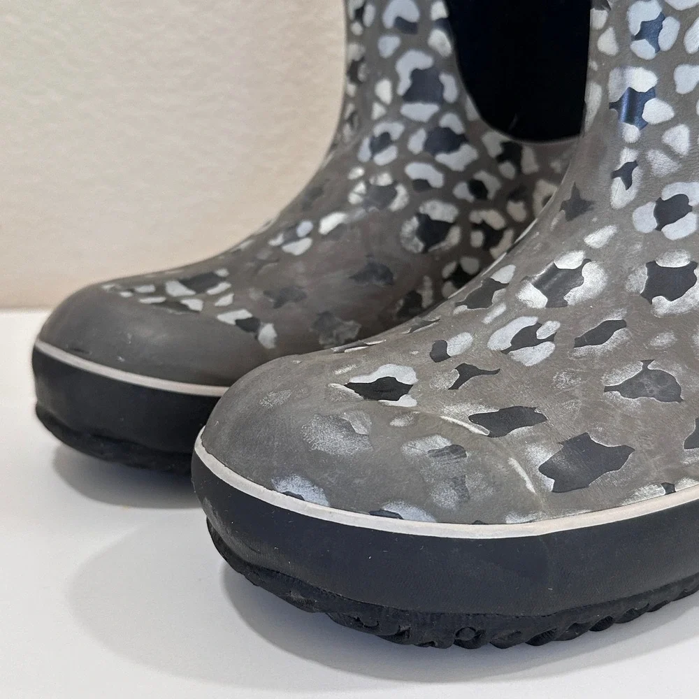 Bogs Leopard Waterproof Insulated Rain Boots -30F rated Youth‎ Girls 2 Euro 33